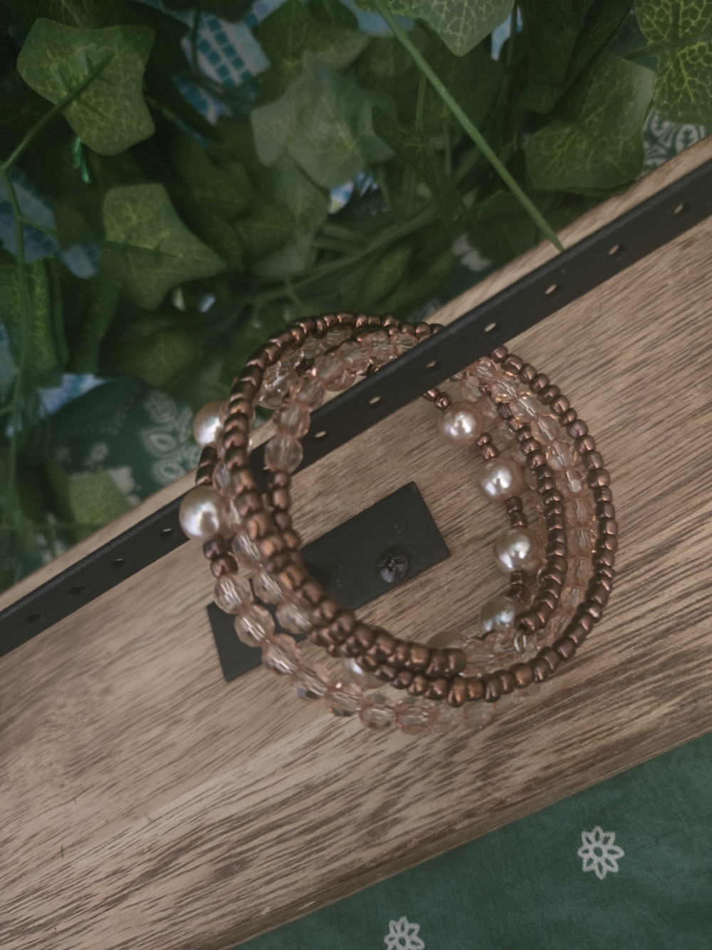 4/$15 Multi-Strand Brown Beaded Bracelet Pearls - Women Jewelry One Piece Bangle
